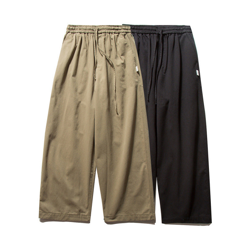 Unisex Wide Culotte Pants with Elastic Waistband and Drawstring Amarae