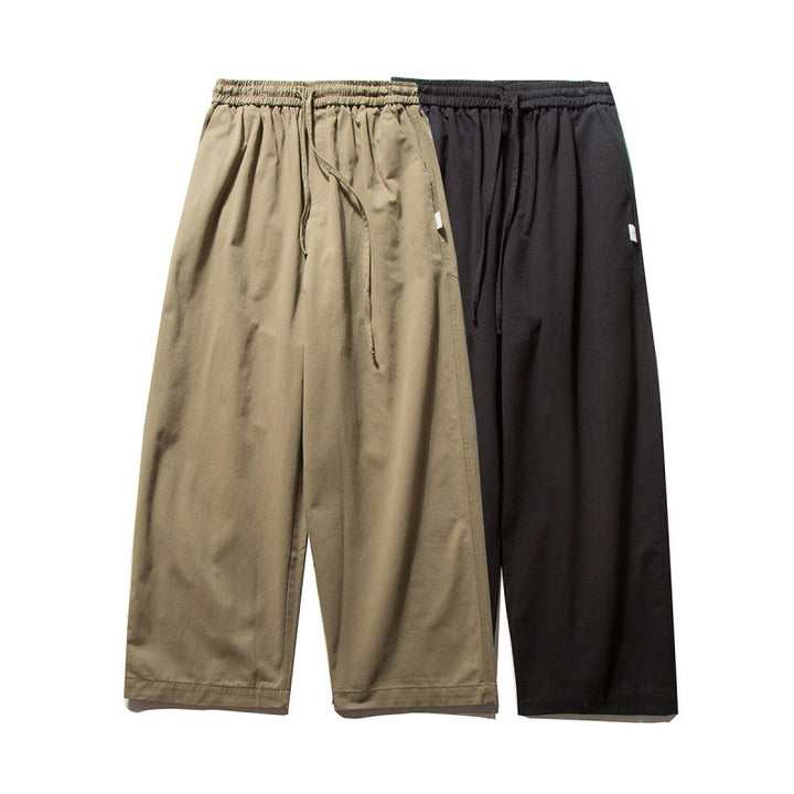 Unisex Wide Culotte Pants with Elastic Waistband and Drawstring Amarae