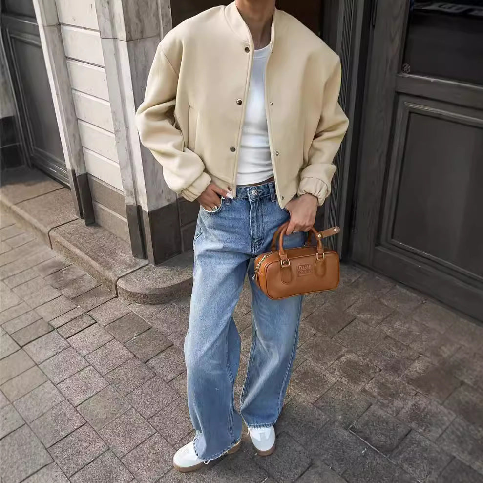 Veste en cuir synthétique décontractée pour femmes avec fermeture éclair stylée et élégantes meurtrières Chic & Stil
