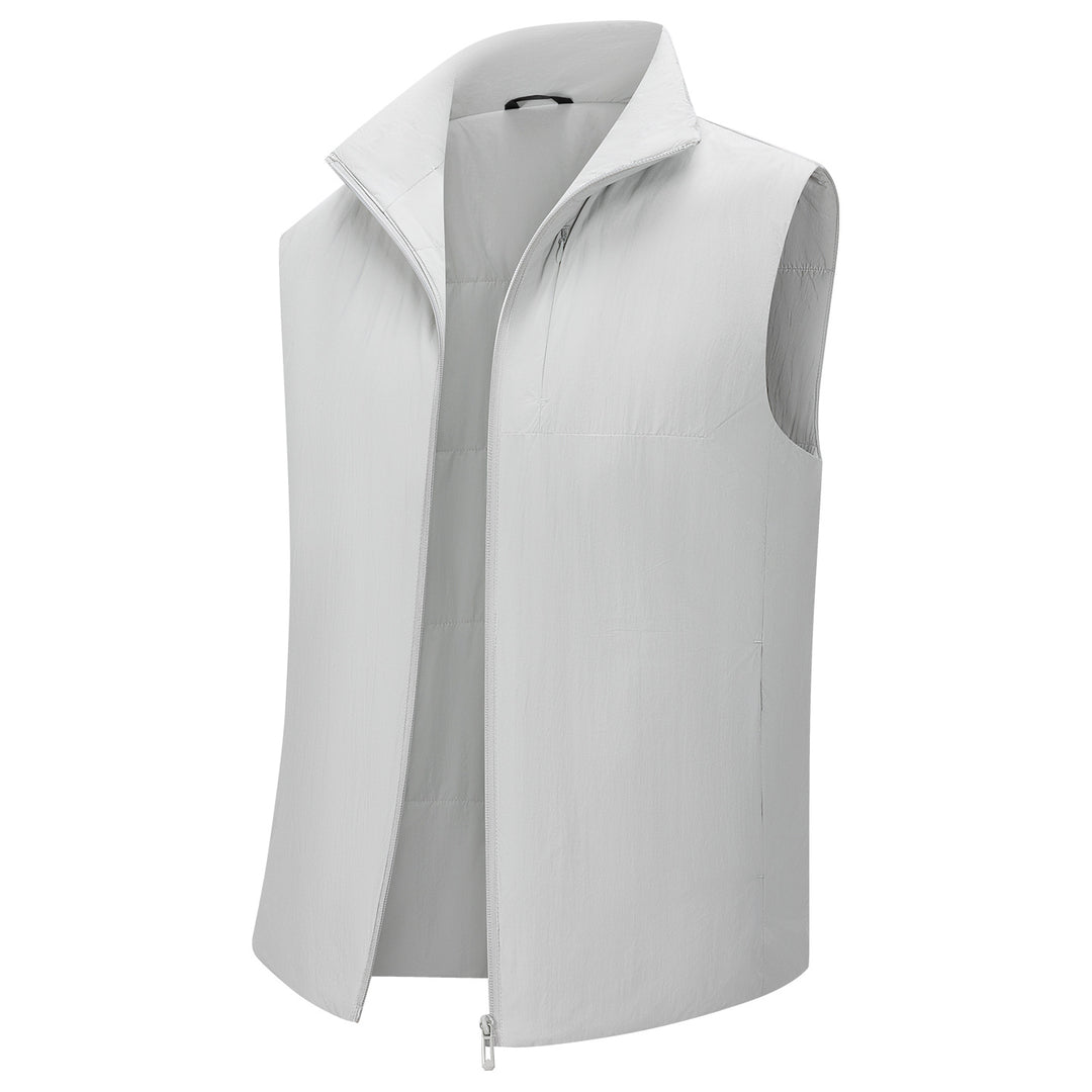 Men's Lightweight Outdoor Vest with Slim Fit, Stand Collar and Two-Way Zipper Amarae
