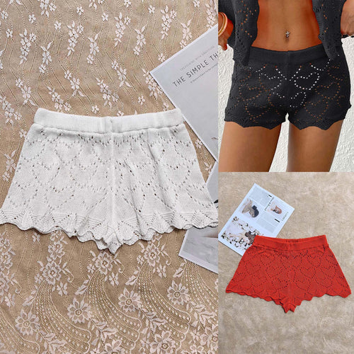 Amarae women's heart patterned knit shorts