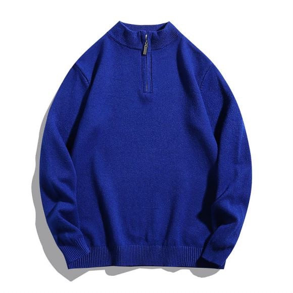 Men's sweater with modern high collar and zipper Lune London