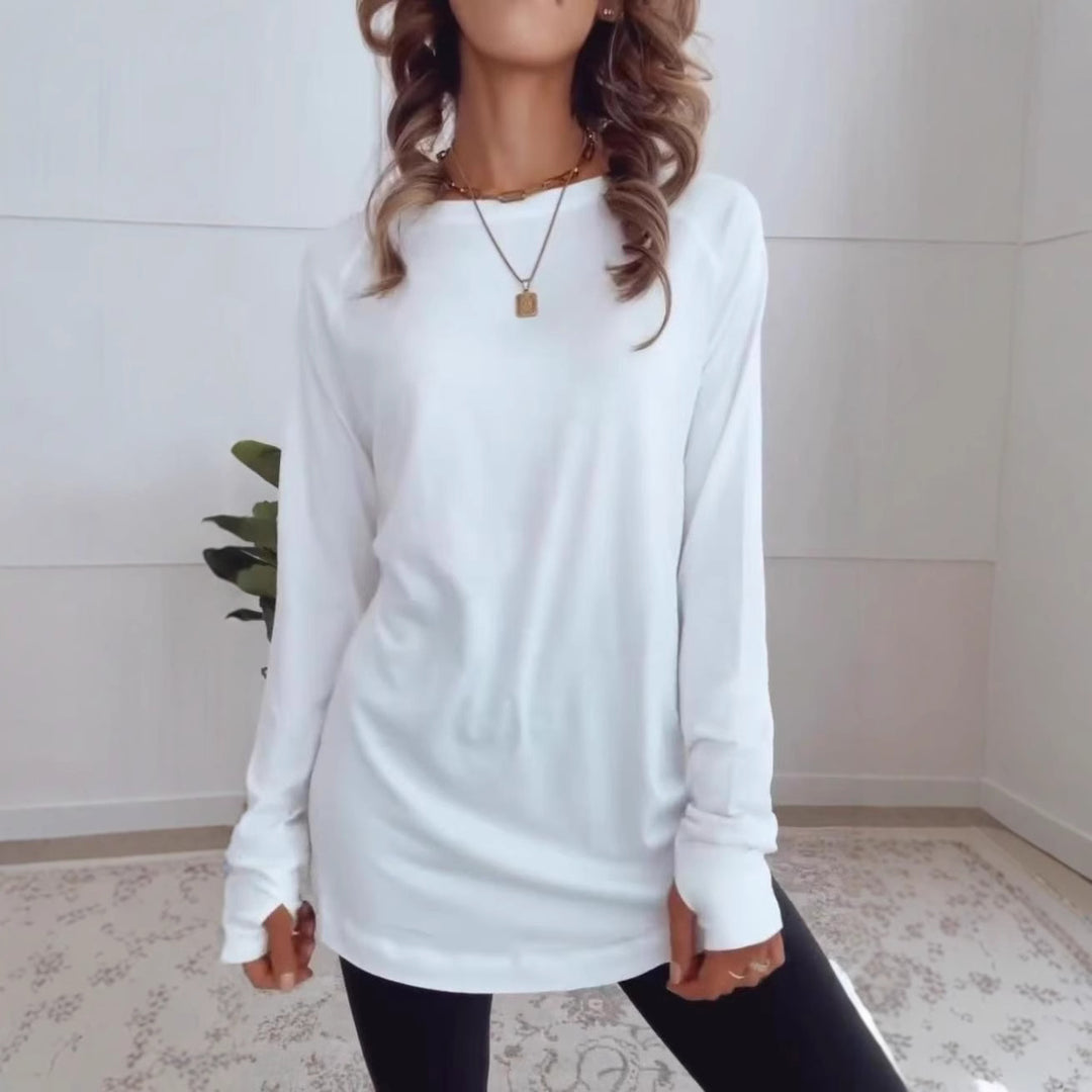 T-shirt pour femme à manches longues décontracté en coton de haute qualité Chic & Stil