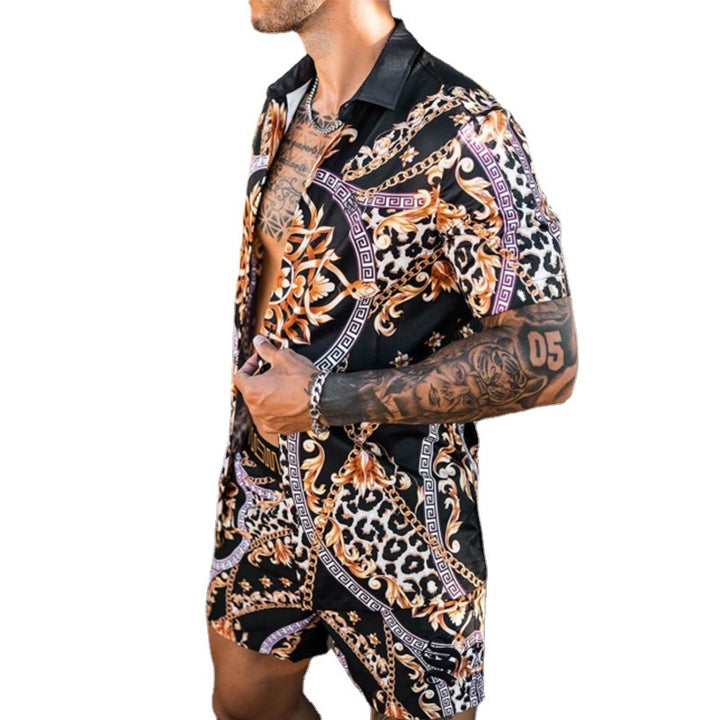 Men's Short Sleeve Tropical Print Set Amarae