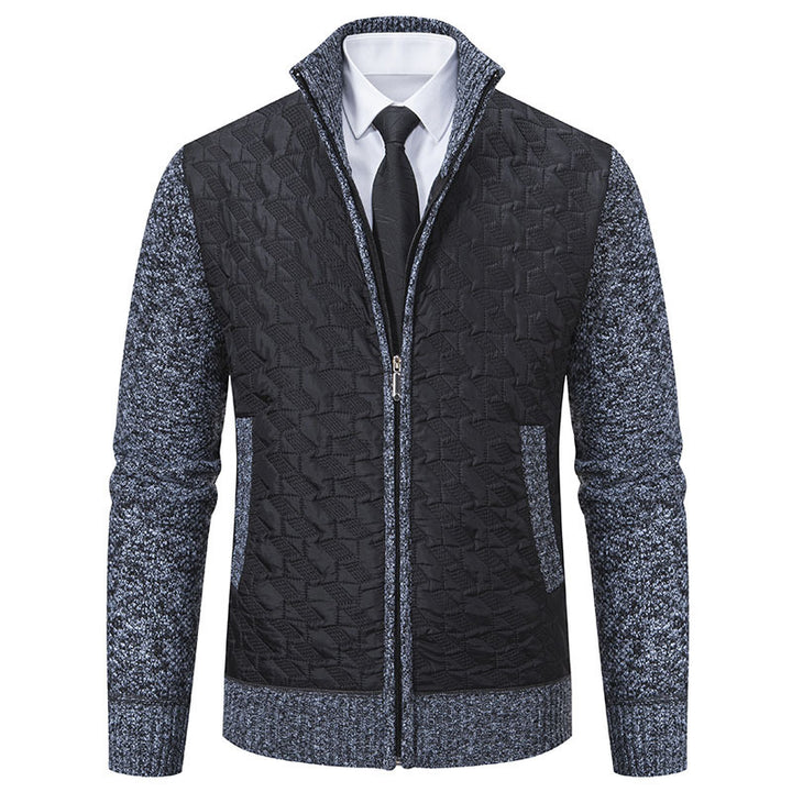 Elegant hybrid jacket for men with quilted design and refined knitted sleeves Lune London
