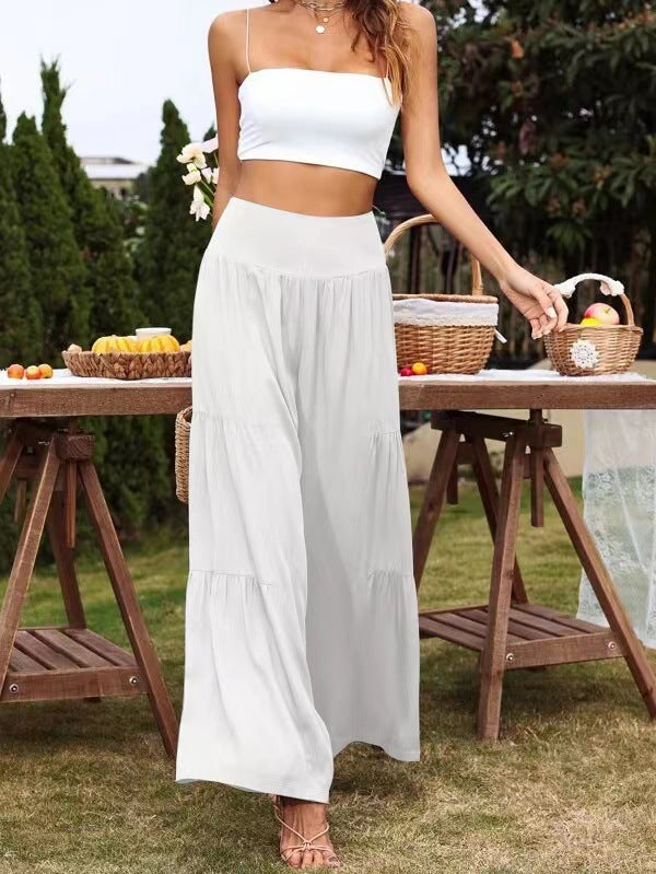 Summer pants for women, loose fit with elastic waist and fluid cut Lune London