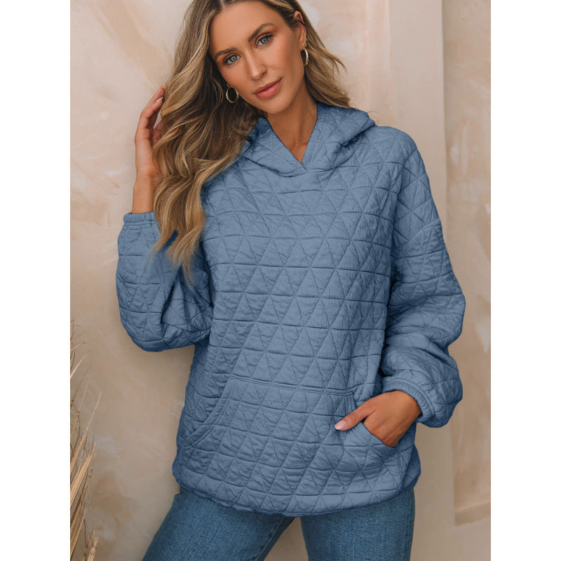 Quilted hooded sweatshirt for women with practical pockets Amarae