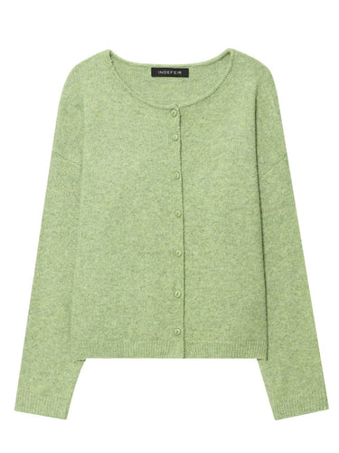 Lightweight knitted jacket for women with button neckline and relaxed fit Amarae