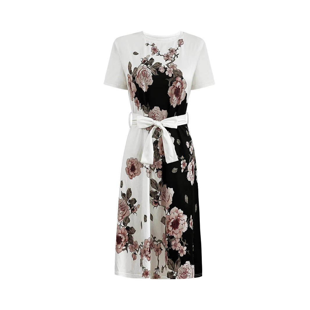 Lune London Floral Print Knot Midi Dress for Women