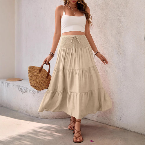 Maxi ruffle skirt for women with adjustable drawstring Amarae