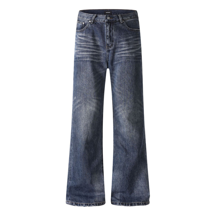 Women's wide cropped jeans with high waist and used effect Amarae