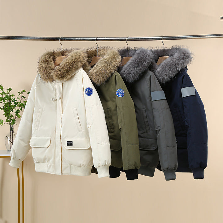 Women winter coat with removable faux fur collar and large pockets Lune London
