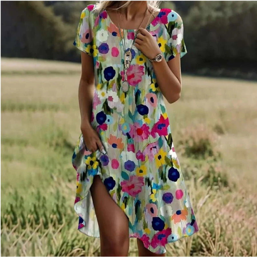 Casual women's dress with floral design Lune London