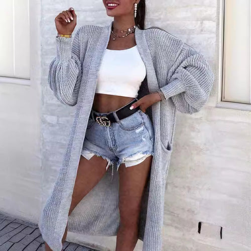 Ladies Long Sweater Coat with Large Pockets Amarae