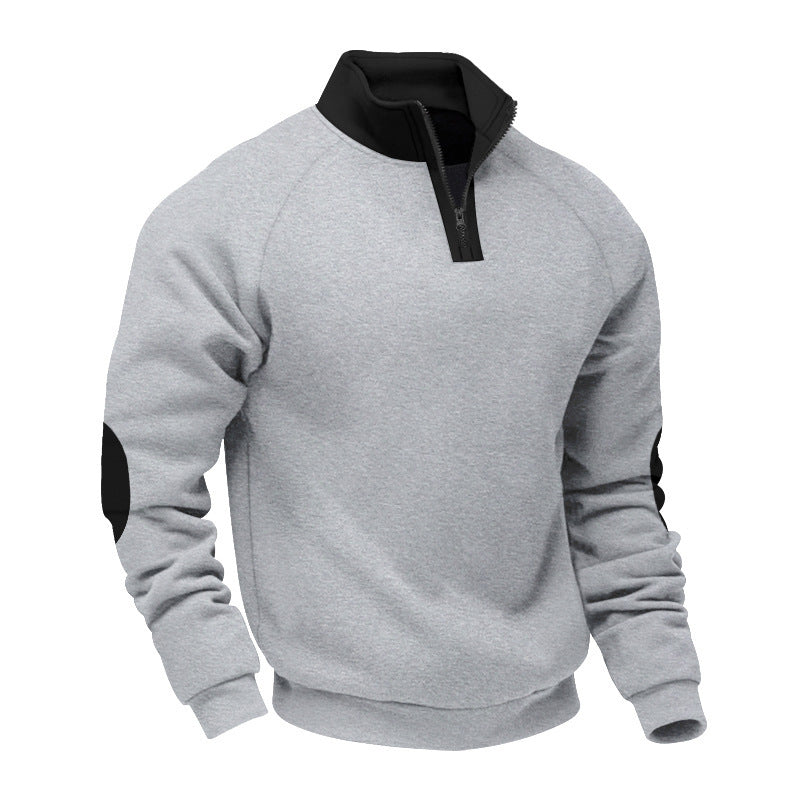 Sporty sweatshirt for men with high collar and practical zip details Lune London
