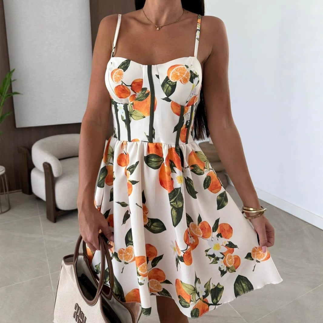 Chic Floral Print Mini A-Line Dress