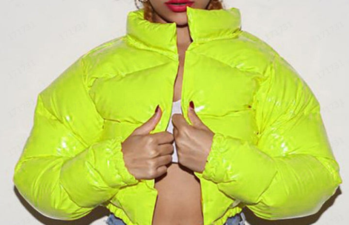Ladies' fashion short quilted jacket with shiny finish Amarae