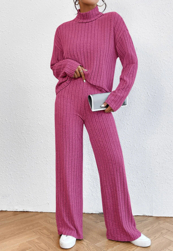 Women’s casual knit jumpsuit with high collar Lune London