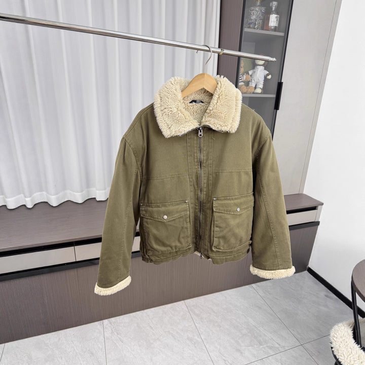 Men's short jacket in utility style with teddy collar and padded lining Amarae