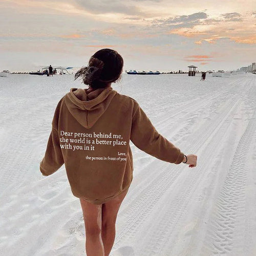 Ladies Oversized Hoodie with Chic Inspiring Writing