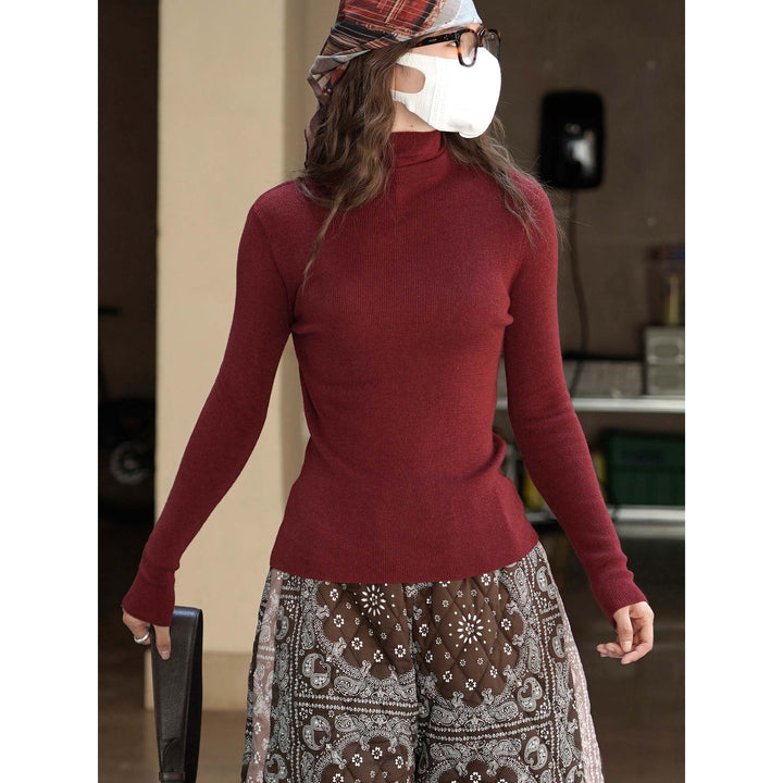 Women's Fine Cashmere-Effect Roll Neck Sweater in Slim Fit from Fine Knit Amarae