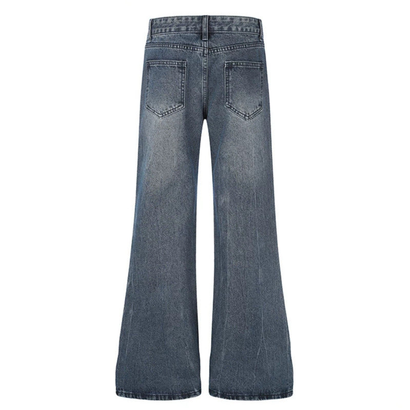 Women High-Waist Flared Jeans with Pearl and Stud Decoration Amarae