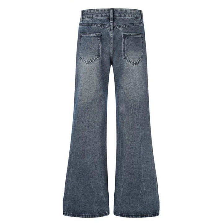 Women High-Waist Flared Jeans with Pearl and Stud Decoration Amarae