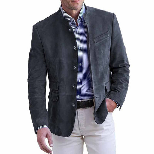Luxurious suede leather jacket for men with practical pockets Amarae