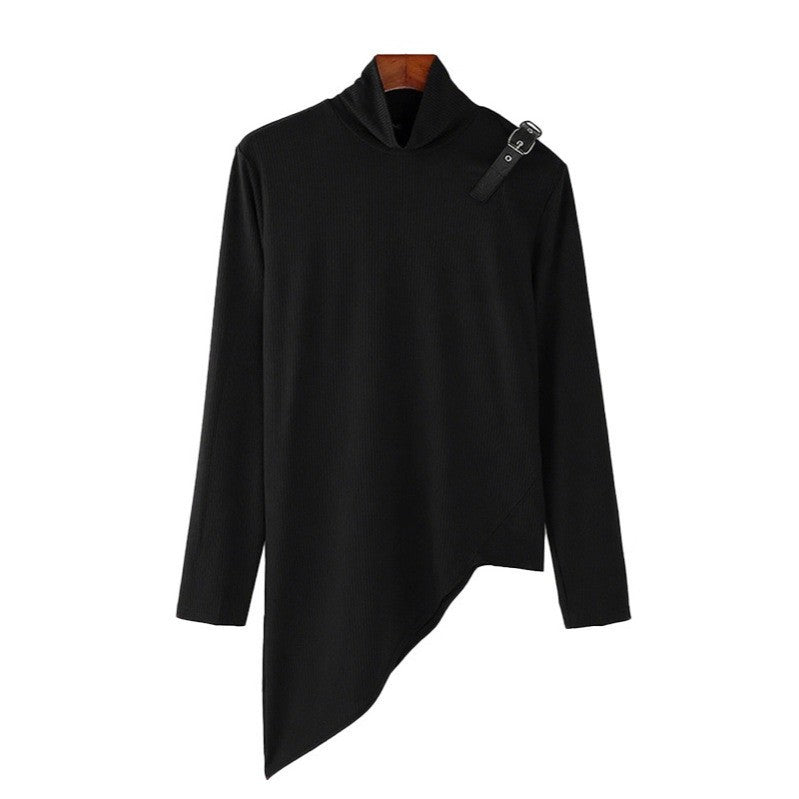 Ladies asymmetrical Longsleeve with high collar and modern Lune London band