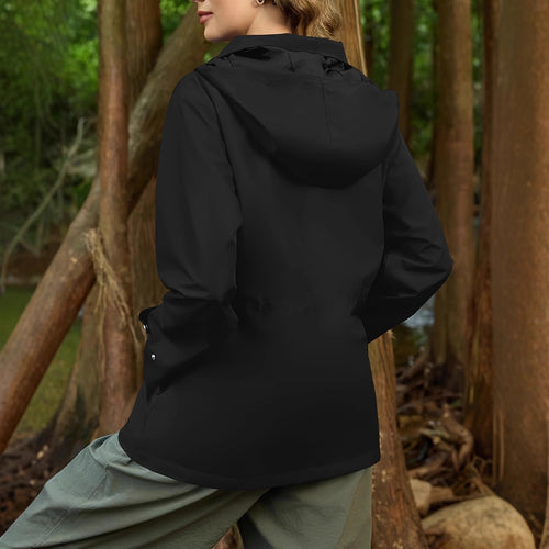 Functional transitional jacket for women with adjustable waist and hood Amarae