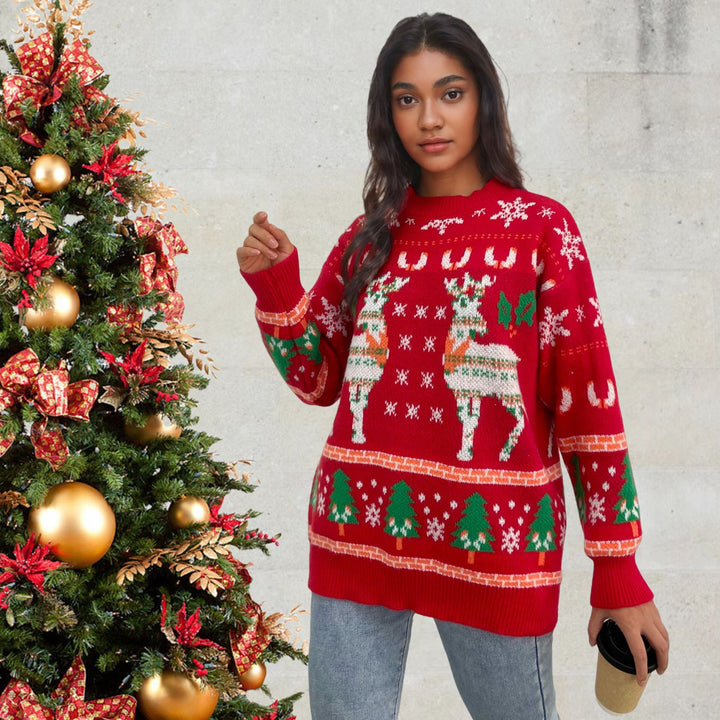 Festive knitted sweater for women with Christmas motif Lune London