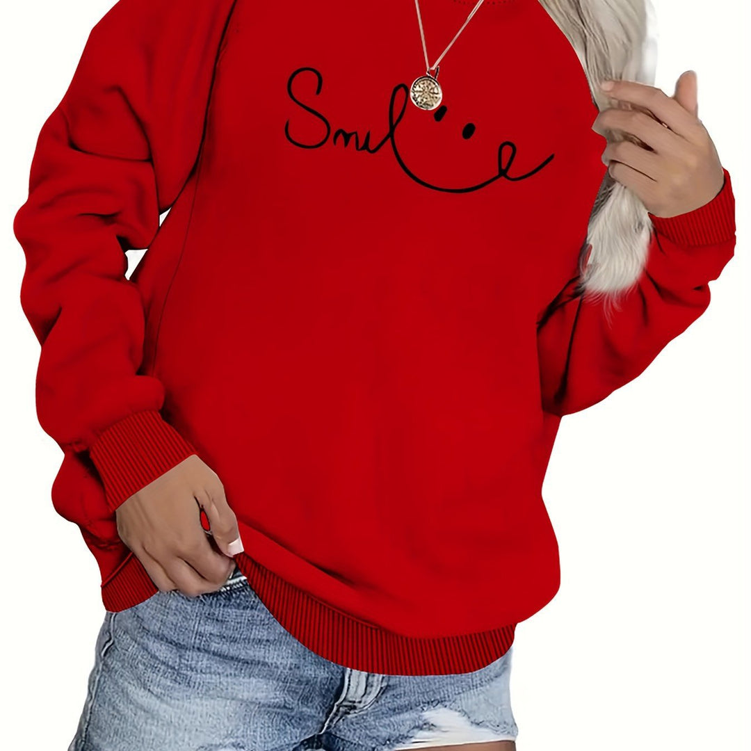 Sweat-shirt pour femmes avec lettrage décontracté et coupe confortable Chic & Stil