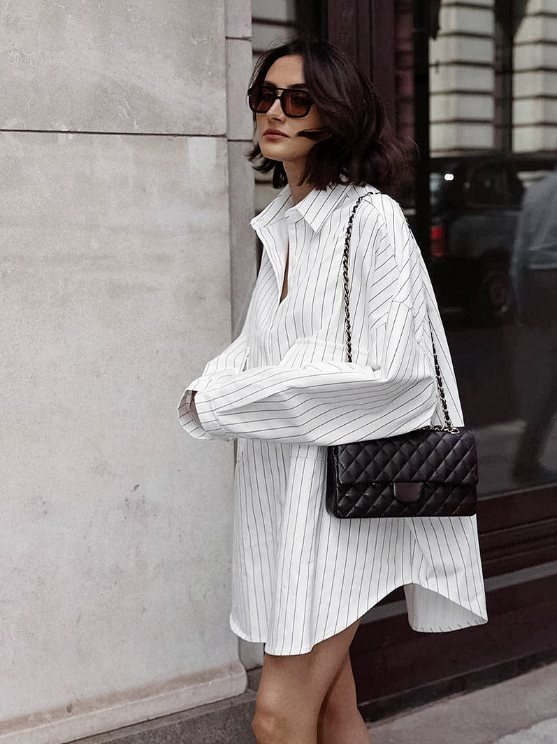 Oversized striped shirt dress Lune London for women