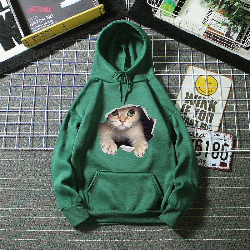 Women's hoodie with creative cat design Chic & Stil 1772612757