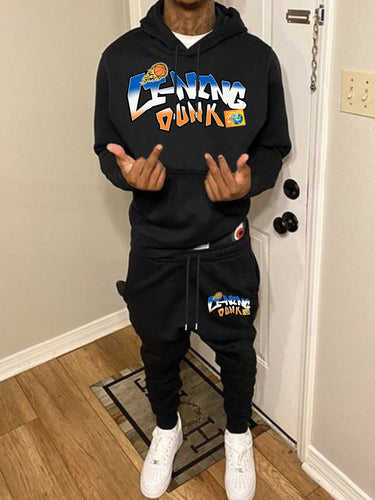 Women's sporty hoodie and jogger pants set with creative basketball design Amarae