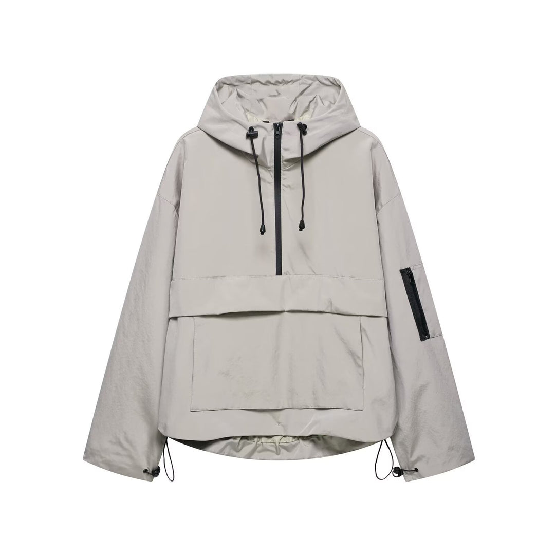 Ladies functional hoodie jacket with practical pockets and adjustable hem Amarae