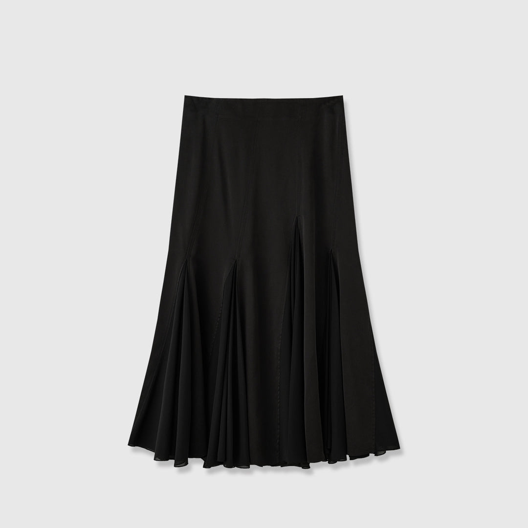 Jupe maxi fluide pour femmes avec plis élégants