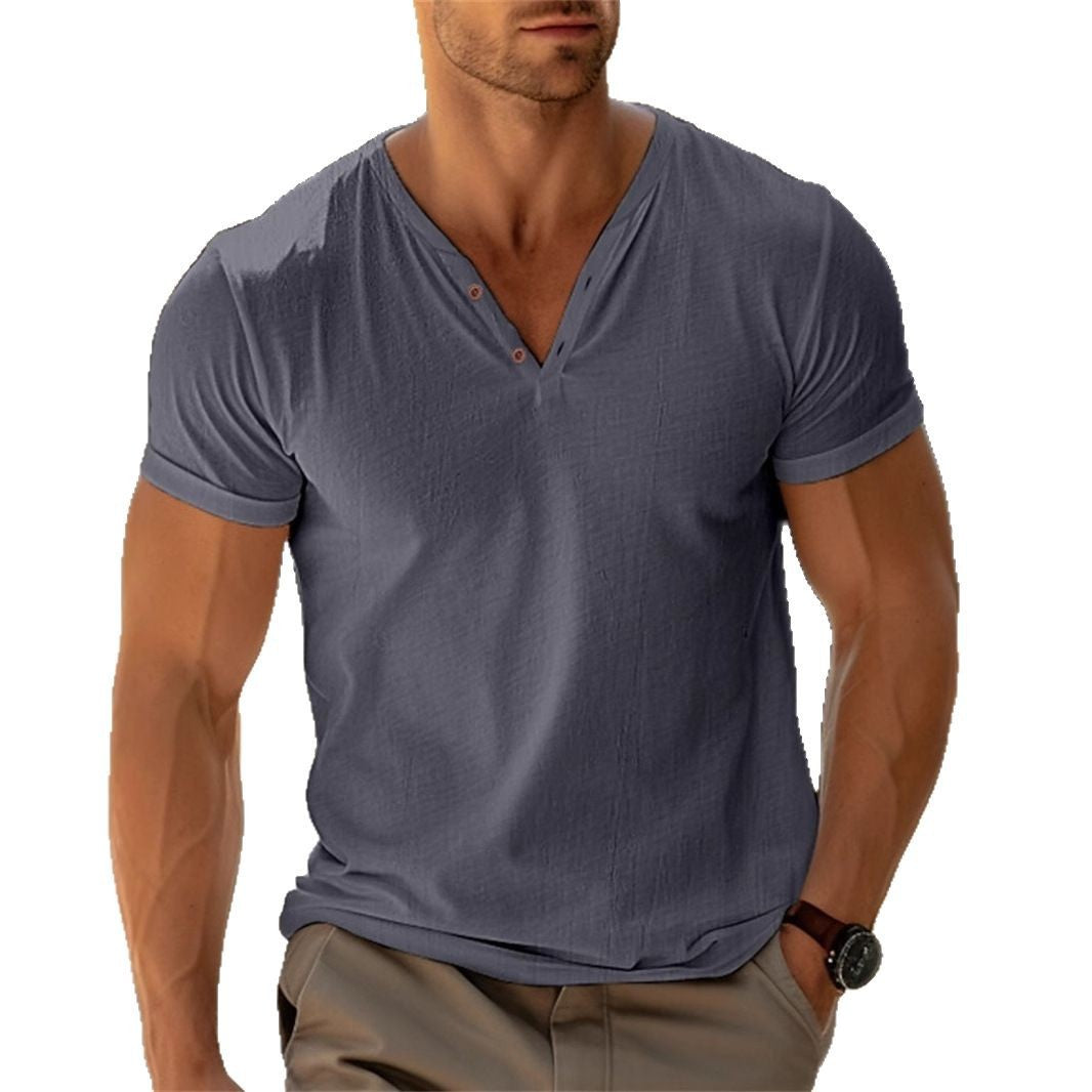 Casual Henley T-shirt for men with button placket and breathable fabric Lune London
