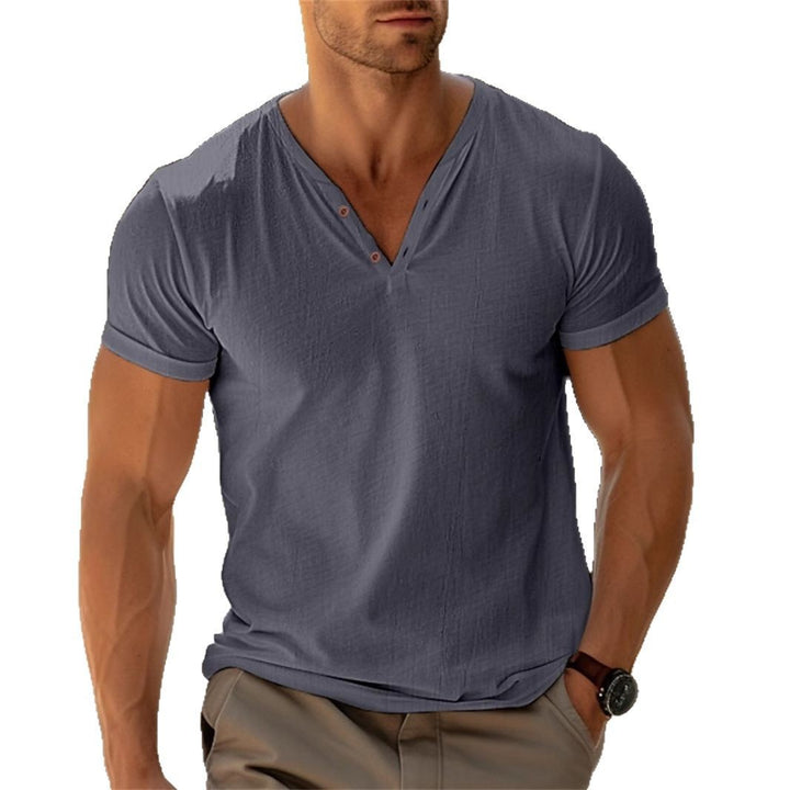 Casual Henley T-shirt for men with button placket and breathable fabric Lune London
