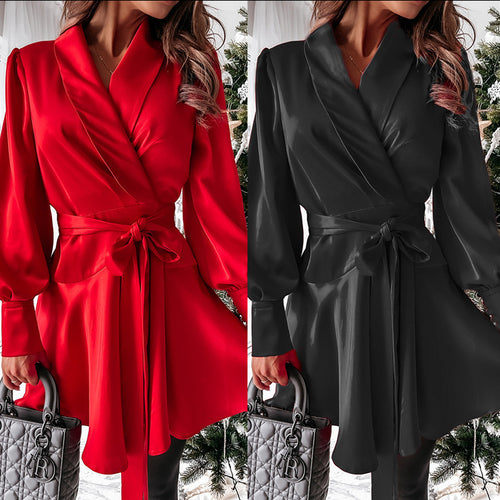 Wrap blouse for women with elegant collar and flounce sleeves Amarae