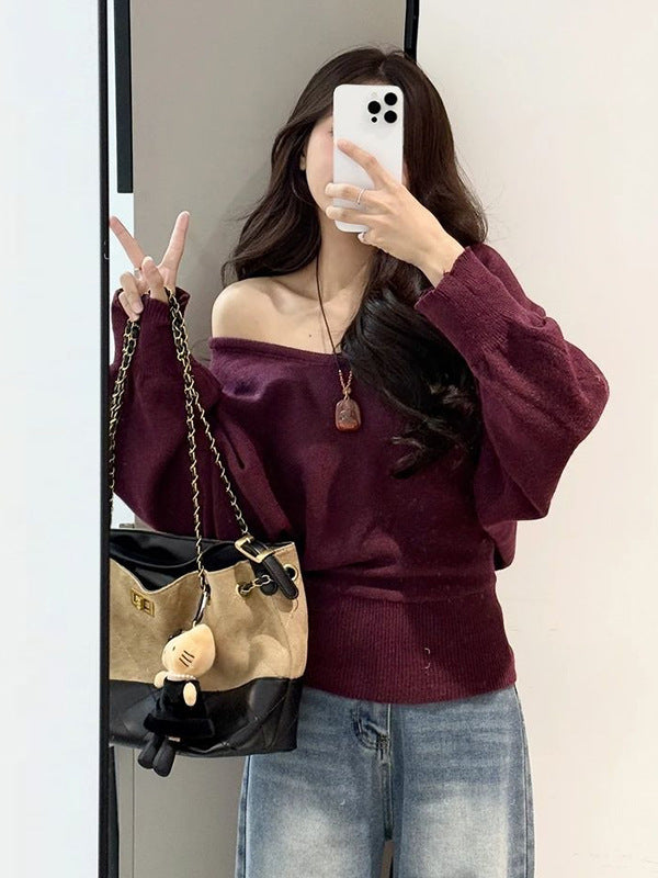Pull féminin ample avec ceinture ajustable et décolleté en V Chic & Stil