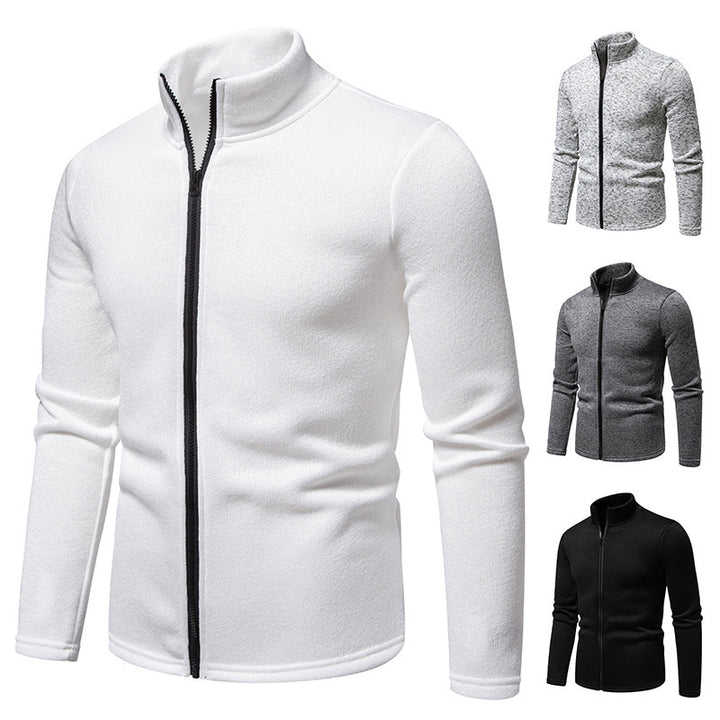 Men's fleece jacket with stand collar and full zip Lune London