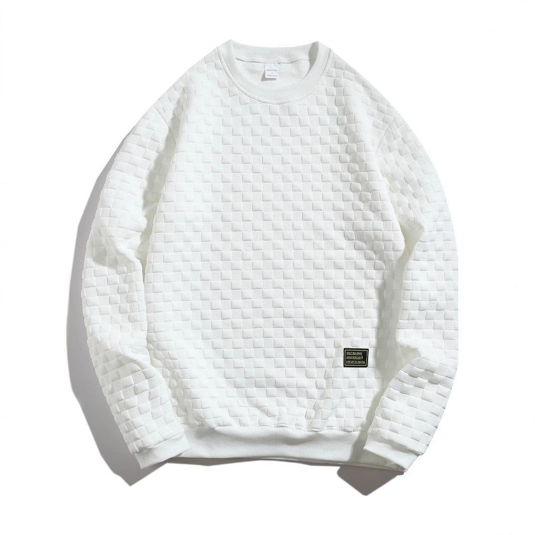 Casual structured sweater for men with round neck and elastic cuffs Amarae