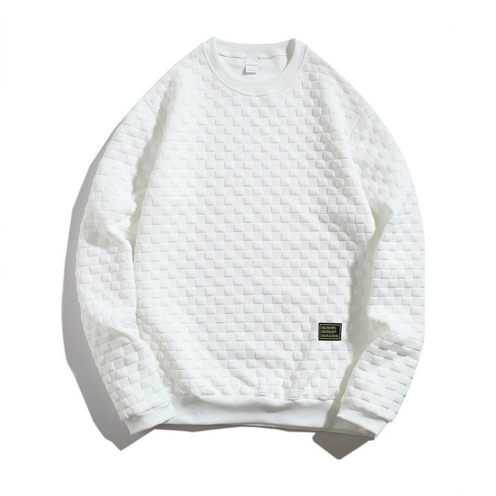 Casual structured sweater for men with round neck and elastic cuffs Amarae