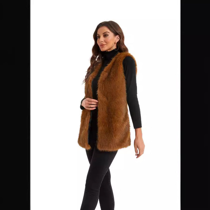 Ladies Luxurious Faux Fur Jacket Lune London