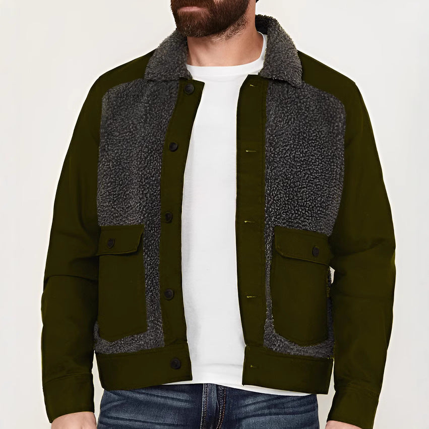 Casual fleece jacket for men with structured collar Amarae