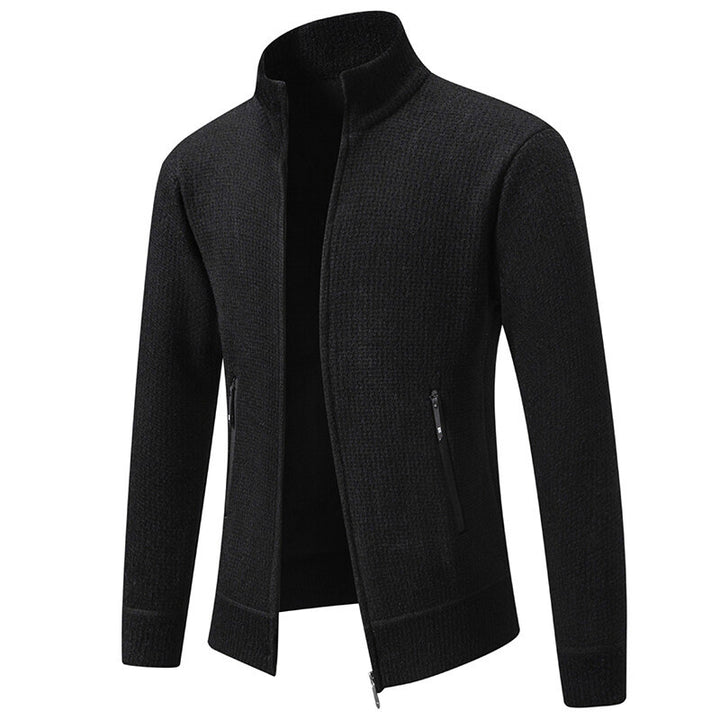 Men's knitted jacket with modern zipper and practical pockets Lune London