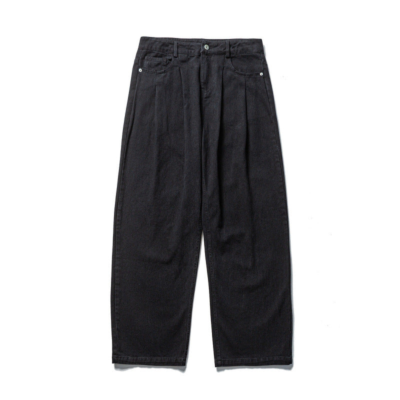 Men's wide pleated trousers in relaxed fit made of cotton twill Amarae