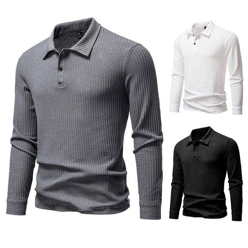 Men's polo shirt with textured surface and modern collar Lune London