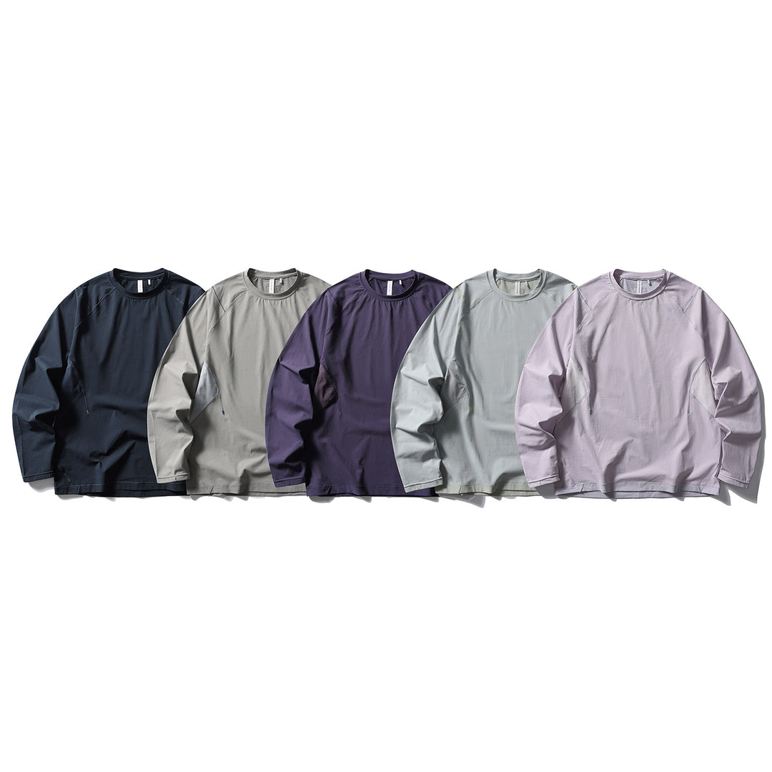 Unisex Technical Longsleeve Sweatshirt with raglan sleeves, mesh inserts and drawstring hem Amarae